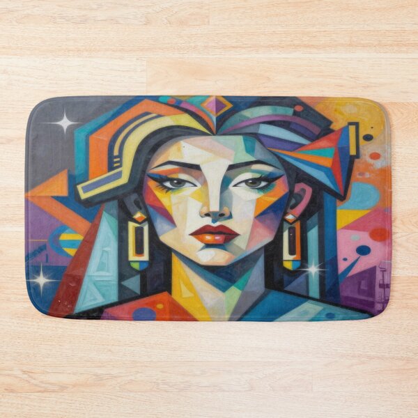 Item preview, Vibrant Geometric Pop Art Portrait – Colorful Urban Expression in Modern Style designed and sold by FotoworldEdel.