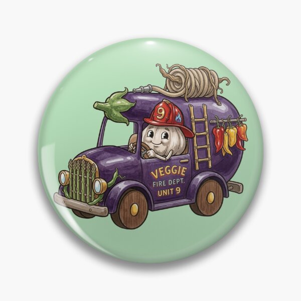Item preview, Veggie Fire Dept – Whimsical Garlic Truck designed and sold by Dogandesighn.