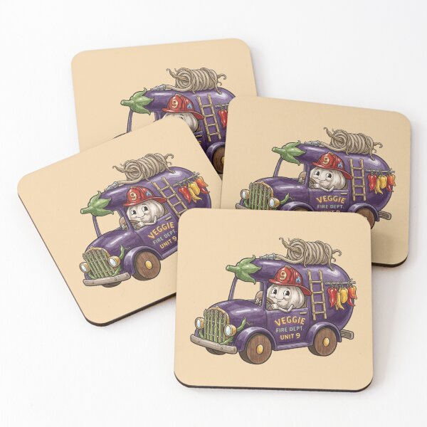 Item preview, Veggie Fire Dept – Whimsical Garlic Truck designed and sold by Dogandesighn.