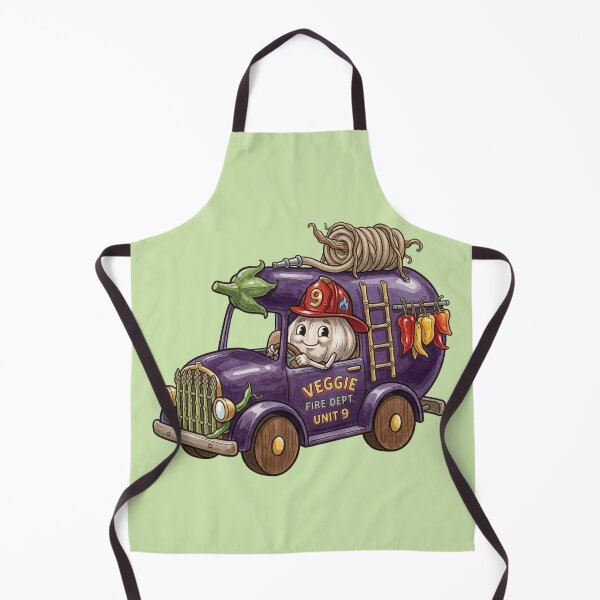 Item preview, Veggie Fire Dept – Whimsical Garlic Truck designed and sold by Dogandesighn.