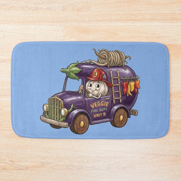 Item preview, Veggie Fire Dept – Whimsical Garlic Truck designed and sold by Dogandesighn.