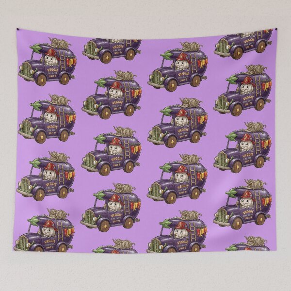 Item preview, Veggie Fire Dept – Whimsical Garlic Truck designed and sold by Dogandesighn.