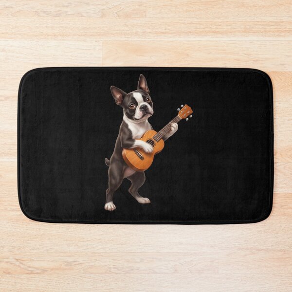 Item preview, Boston Terrier Playing Ukulele Player Ukulelist Dog Lover designed and sold by DoodleTortle.
