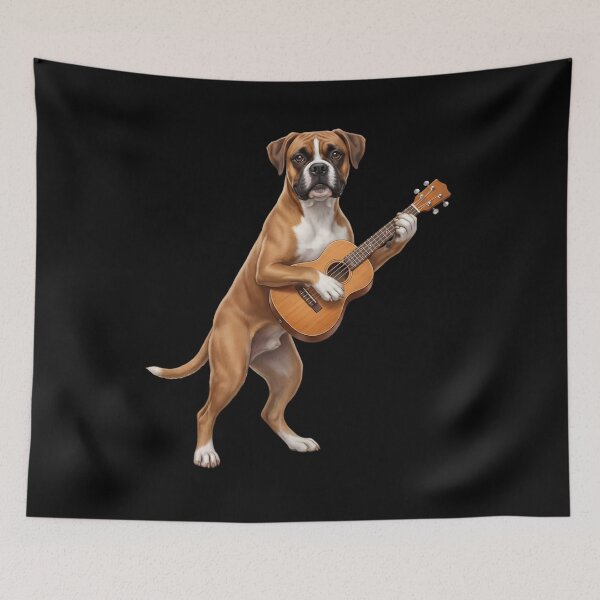 Item preview, Boxer Dog Playing Ukulele Player Ukulelist Dog Lover designed and sold by DoodleTortle.