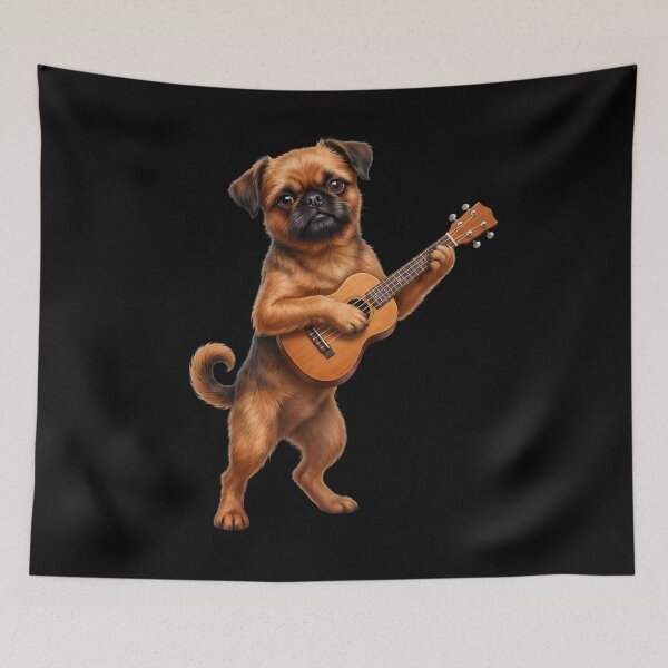 Item preview, Brussels Griffon Playing Ukulele Player Ukulelist Dog Lover designed and sold by DoodleTortle.