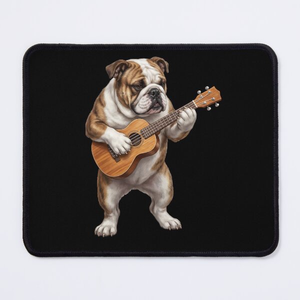 Item preview, Bulldog Playing Ukulele Player Ukulelist Dog Lover designed and sold by DoodleTortle.