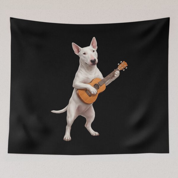 Item preview, Bull Terrier Playing Ukulele Player Ukulelist Dog Lover designed and sold by DoodleTortle.