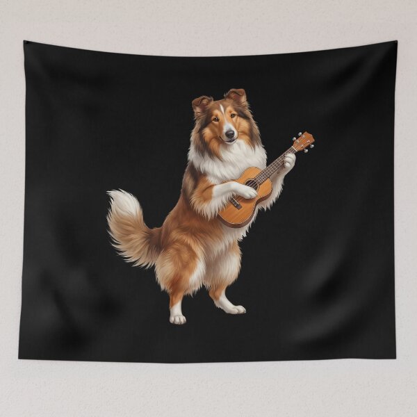 Item preview, Collie Playing Ukulele Player Ukulelist Dog Lover designed and sold by DoodleTortle.