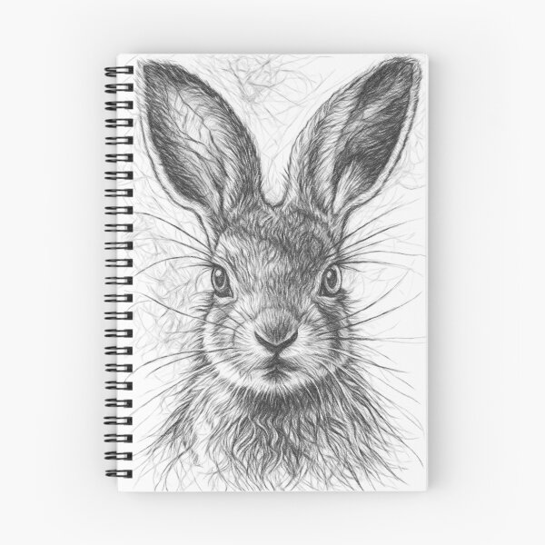 Item preview, Black and White Hare Pencil Sketch Portrait | Realistic Wildlife Drawing | Minimalist Woodland Animal Art designed and sold by Leon Woods Pencil Art.