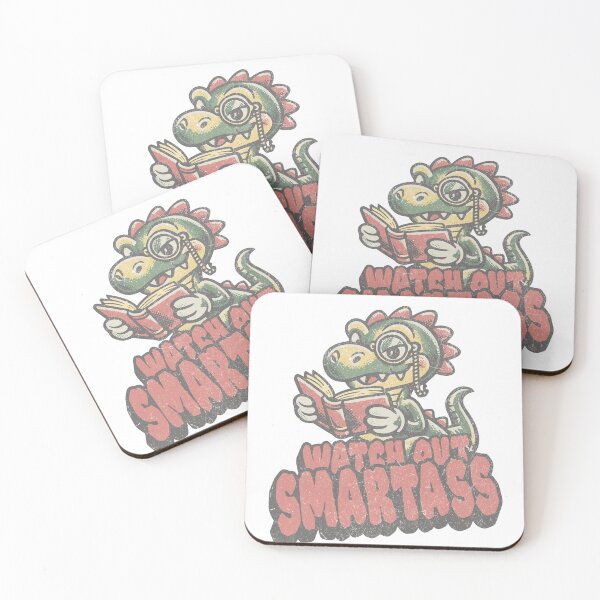 Item preview, Watch Out Smartass – Funny Nerd Dinosaur Reading Book | Sarcastic Geek Dino Cartoon designed and sold by Proto Lab Studio.