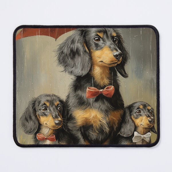 Item preview, Dachshunds Under an Umbrella in the Rain designed and sold by PetsArt.