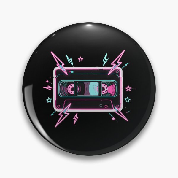 Item preview, Retro VHS Tape Sticker — Neon 80s Aesthetic Glowing Cassette designed and sold by magiquecreations.