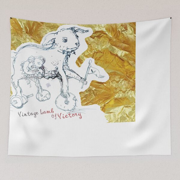 Item preview, Vintage Lamb Of Victory (Original Ink Drawing by ACCI) designed and sold by VanyssaGraphics.