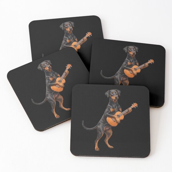 Item preview, Doberman Pinscher Playing Ukulele Player Ukulelist Dog Lover designed and sold by DoodleTortle.
