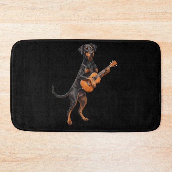 Item preview, Doberman Pinscher Playing Ukulele Player Ukulelist Dog Lover designed and sold by DoodleTortle.