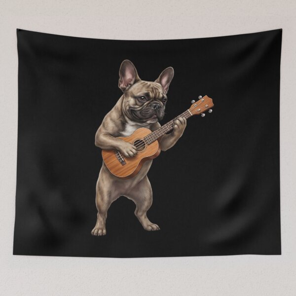 Item preview, French Bulldog Playing Ukulele Player Ukulelist Dog Lover designed and sold by DoodleTortle.
