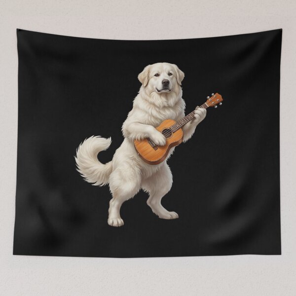 Item preview, Great Pyrenees Playing Ukulele Player Ukulelist Dog Lover designed and sold by DoodleTortle.