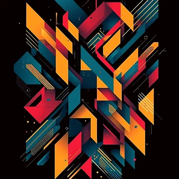 Artwork thumbnail, Cyberpunk Geometric Abstract by RizziesDesign