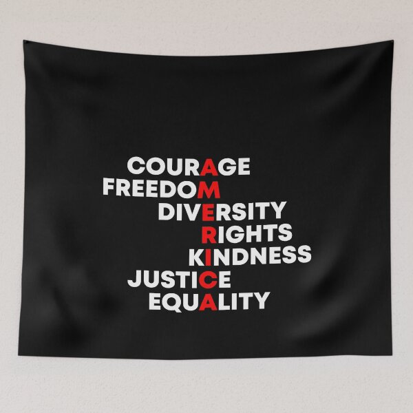 Item preview, Courage, Freedom, Diversity, Rights, Kindness, Justice, Equality - Patriotic American Values designed and sold by PixVib.
