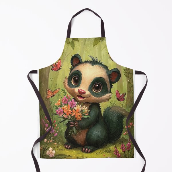 Item preview, Kawaii Skunk Holding Flowers designed and sold by PetsArt.