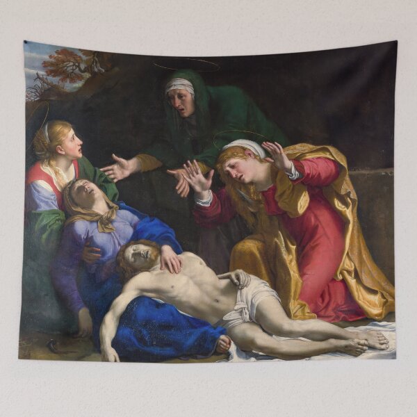 Item preview, Dead Christ Mourned Annibale Carracci Baroque Religious Painting designed and sold by TheSoulOfArt.