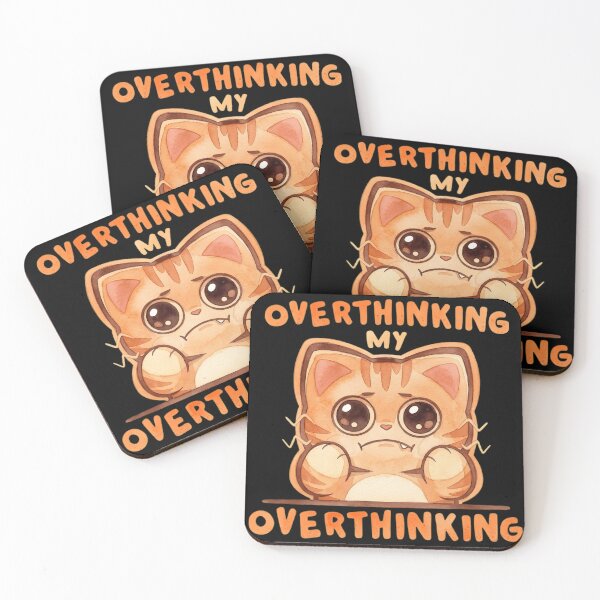 Item preview, Funny Overthinking Cat - Cute Anxiety Tabby Cat Sarcastic Quote designed and sold by haitrieuic96.