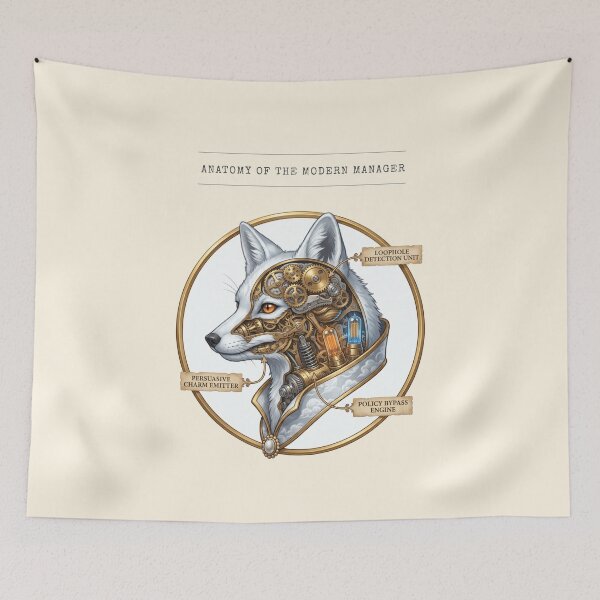 Item preview, Funny Manager Gift - Fox Anatomy Steampunk Office Decor designed and sold by Top-Tier Thinking .