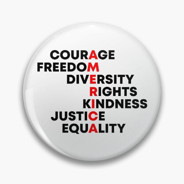 Item preview, Courage, Freedom, Diversity, Rights, Kindness, Justice, Equality - Anti Fascism designed and sold by PixVib.