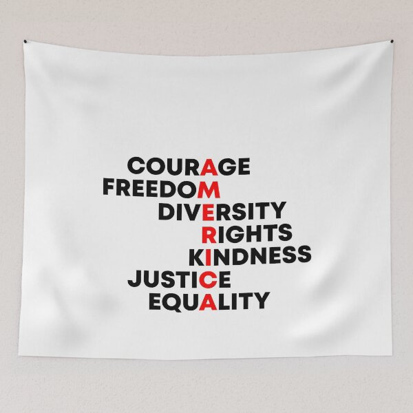 Item preview, Courage, Freedom, Diversity, Rights, Kindness, Justice, Equality - Anti Fascism designed and sold by PixVib.
