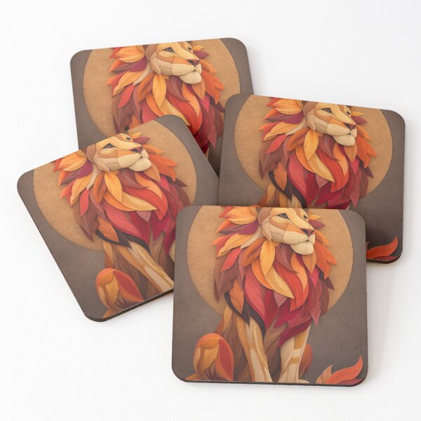 Item preview, Lion made of autumn leaves designed and sold by PetsArt.