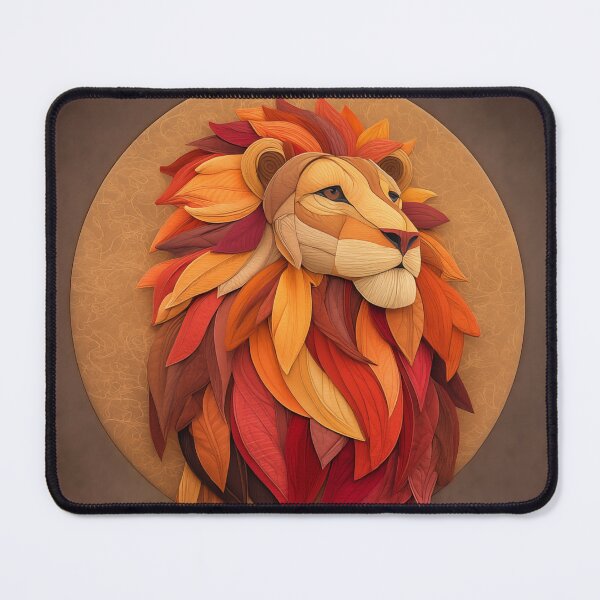 Item preview, Lion made of autumn leaves designed and sold by PetsArt.