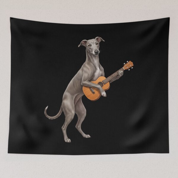 Item preview, Greyhound Playing Ukulele Player Ukulelist Dog Lover designed and sold by DoodleTortle.