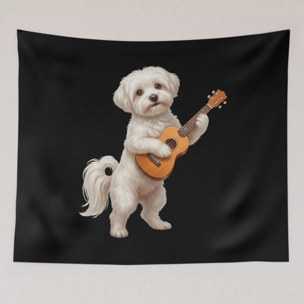 Item preview, Maltese Playing Ukulele Player Ukulelist Dog Lover designed and sold by DoodleTortle.
