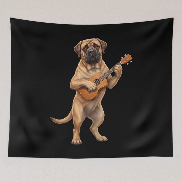 Item preview, Mastiff Playing Ukulele Player Ukulelist Dog Lover designed and sold by DoodleTortle.