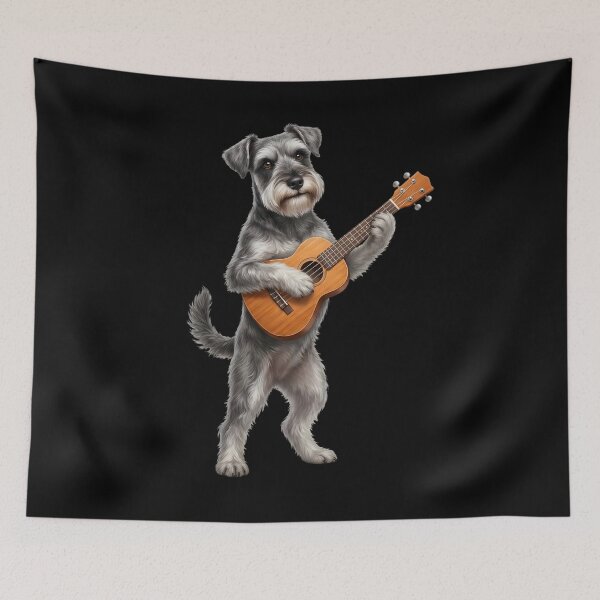 Item preview, Miniature Schnauzer Playing Ukulele Player Ukulelist Dog Lover designed and sold by DoodleTortle.