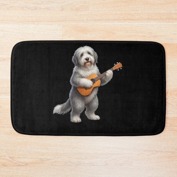 Item preview, Old English Sheepdog Playing Ukulele Player Ukulelist Dog Lover designed and sold by DoodleTortle.