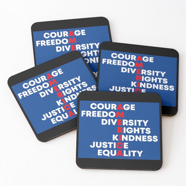 Item preview, Courage, Freedom, Diversity, Rights, Kindness, Justice, Equality - Anti Fascism designed and sold by PixVib.