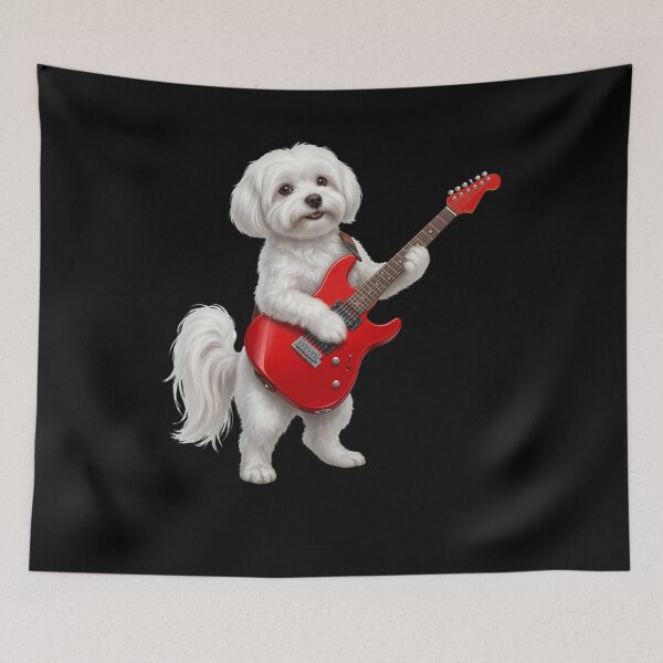 Item preview, Maltese Playing Electric Guitar Player Guitarist Dog Lover designed and sold by TerryConnells.