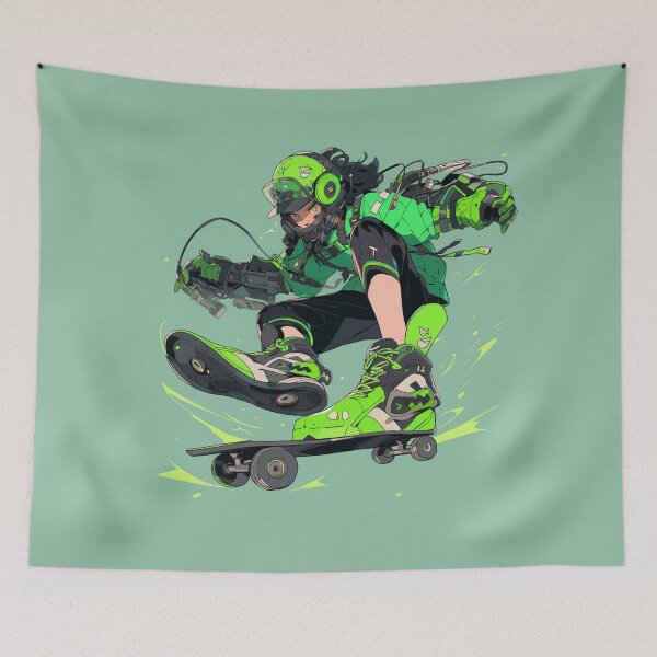 Item preview, Cyberpunk skater anime character design designed and sold by madkiitten.