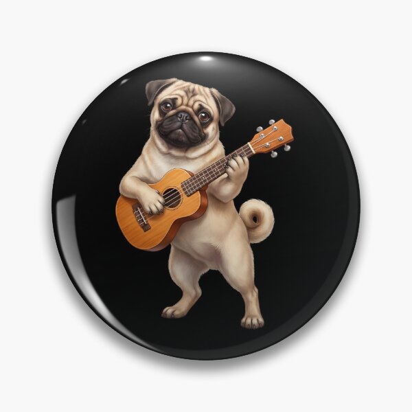 Item preview, Pug Playing Ukulele Player Ukulelist Dog Lover designed and sold by DoodleTortle.