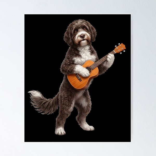 Item preview, Portuguese Water Dog Playing Ukulele Player Ukulelist Dog Lover designed and sold by DoodleTortle.