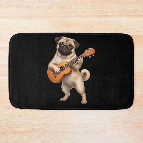 Item preview, Pug Playing Ukulele Player Ukulelist Dog Lover designed and sold by DoodleTortle.
