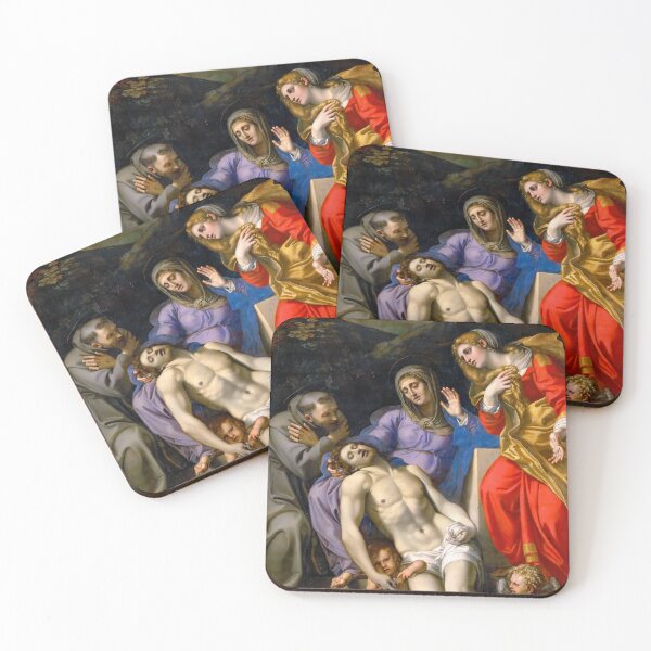 Item preview, Pietà with Saint Francis Mary Magdalene Carracci Painting designed and sold by TheSoulOfArt.