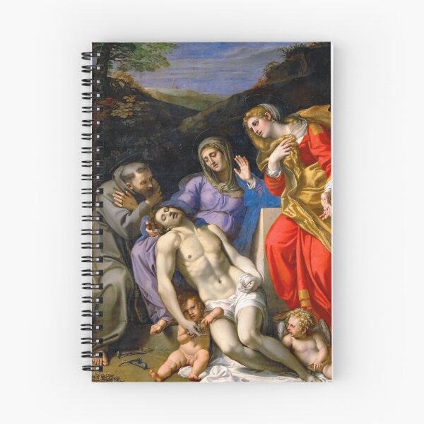 Item preview, Pietà with Saint Francis Mary Magdalene Carracci Painting designed and sold by TheSoulOfArt.