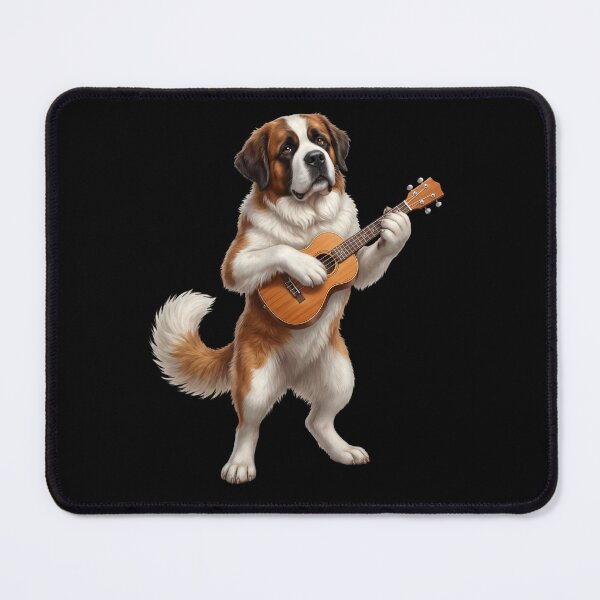Item preview, Saint Bernard Playing Ukulele Player Ukulelist Dog Lover designed and sold by DoodleTortle.