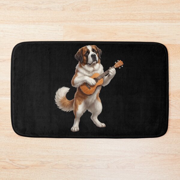 Item preview, Saint Bernard Playing Ukulele Player Ukulelist Dog Lover designed and sold by DoodleTortle.