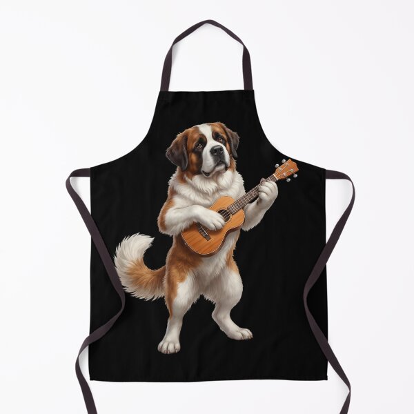 Item preview, Saint Bernard Playing Ukulele Player Ukulelist Dog Lover designed and sold by DoodleTortle.