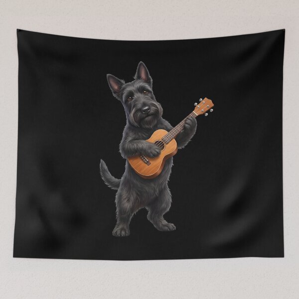 Item preview, Scottish Terrier Playing Ukulele Player Ukulelist Dog Lover designed and sold by DoodleTortle.