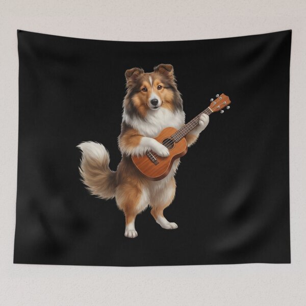 Item preview, Shetland Sheepdog Playing Ukulele Player Ukulelist Dog Lover designed and sold by DoodleTortle.