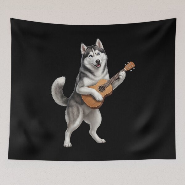 Item preview, Siberian Husky Playing Ukulele Player Ukulelist Dog Lover designed and sold by DoodleTortle.